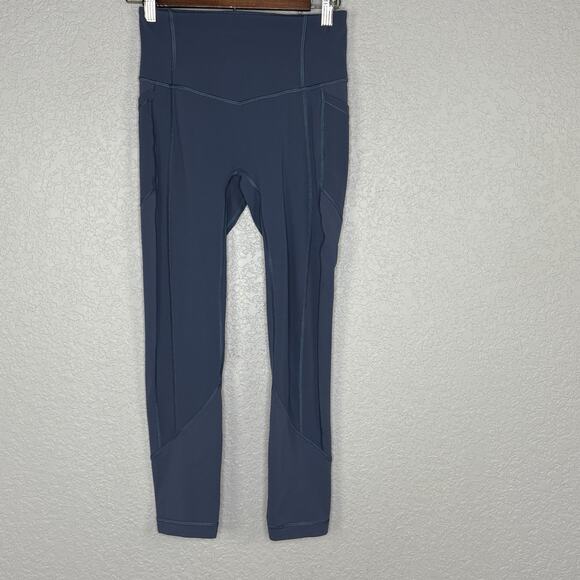 Lululemon Leggings All The Right Places II Crop Tight Blue w6amys Women’s Size 4 - Picture 2 of 5